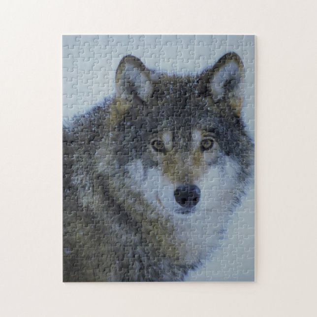 Puzzle Gran Hermoso Lobo Gris en estado salvaje (Vertical)