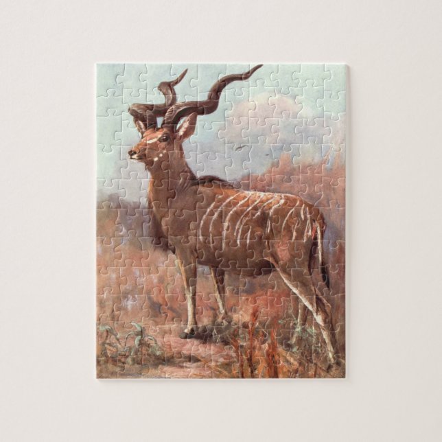 Puzzle Gran Kudu Antelope de Swan, animal virgen (Vertical)