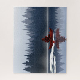 Puzzle Gran Lago Bigfoot Bosque de Pinos Silvestre Canoa 