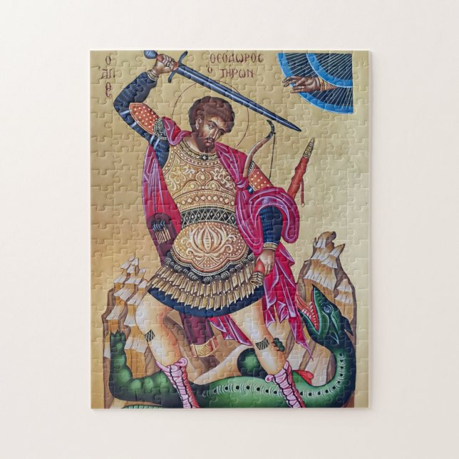 Puzzle Gran Mártir Teodoro de Tyro Icono Ortodoxo (Vertical)