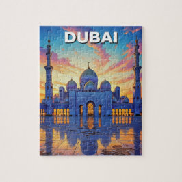Puzzle Gran Mezquita de Dubai Sunset de los Emiratos Árab