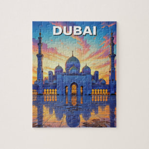 Puzzle Gran Mezquita de Dubai Sunset de los Emiratos Árab