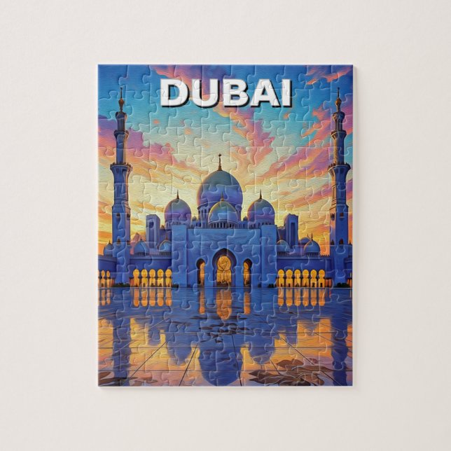 Puzzle Gran Mezquita de Dubai Sunset de los Emiratos Árab (Vertical)