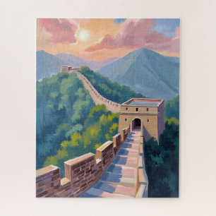 Puzzle Gran Muralla China Pintura de Viaje