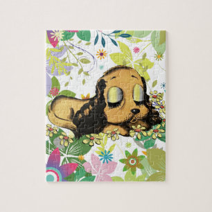 Puzzle gran ojo durmiendo Perro de cachorro Personalizado