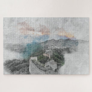 Puzzle Gran pared de acuarela de china