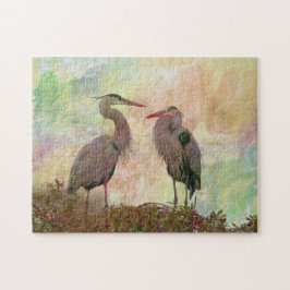 Puzzle Gran Pareja de garza azul Arte digital rompecabeza