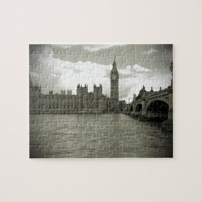 Puzzle Gran Parlamento Ben en blanco y negro - 8x10 -110  (Horizontal)