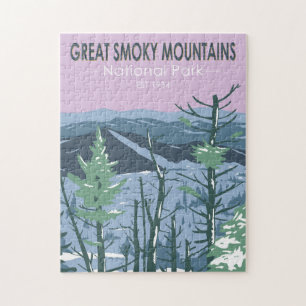 Puzzle Gran Parque Nacional de Montañas Smoky Retro