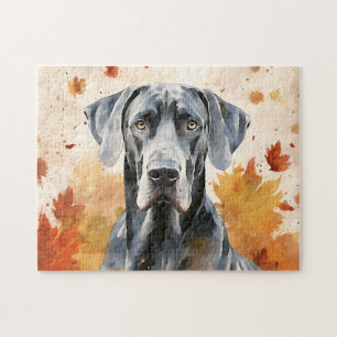Puzzle Gran Perro de Danés/Otoño/Caída