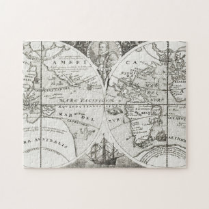 Puzzle Gran Viaje Antiguo Mapa General del Mundo