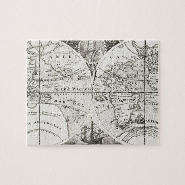 Puzzle Gran Viaje Antiguo Mapa General del Mundo (Horizontal)