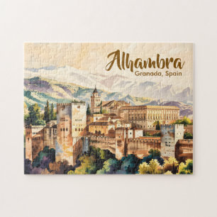 Puzzle Granada España Alhambra Aquarela Viajes Antiguos