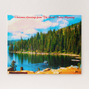 Puzzle Grand Tetons Wyoming . Feliz Navidad