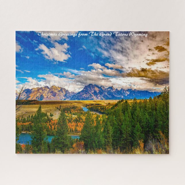 Puzzle Grand Tetons Wyoming. Saludos navideños (Horizontal)