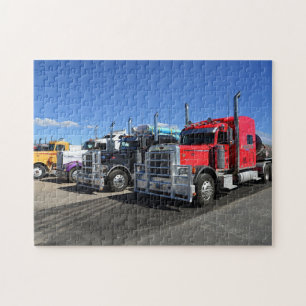 Puzzle Grandes camiones en la parada de camiones de EE. U