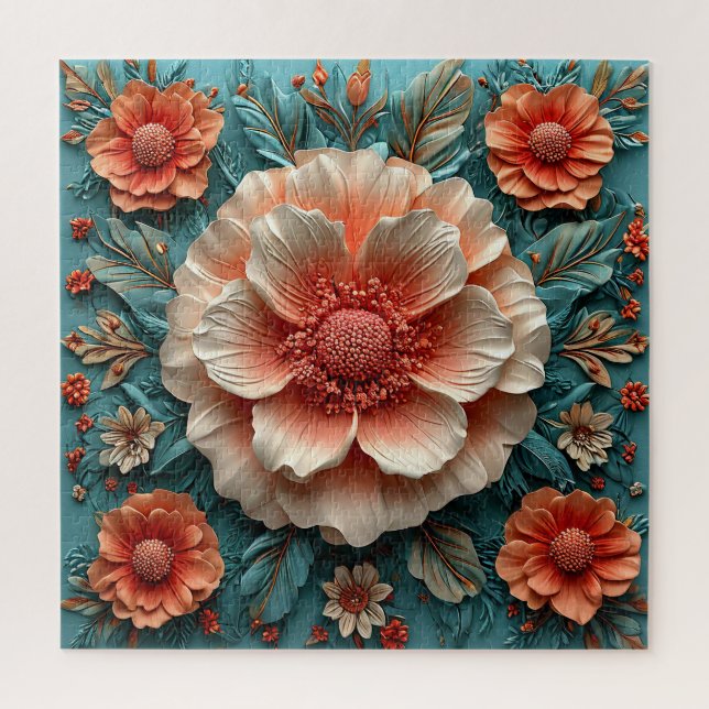 Puzzle Grandes Flores de Coral (Vertical)