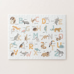 Puzzle Grandes letras de alfabetos animales niños