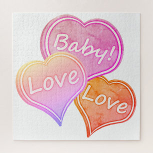 Puzzle Grandes novios/amor de bebé/amor de corazón blanco