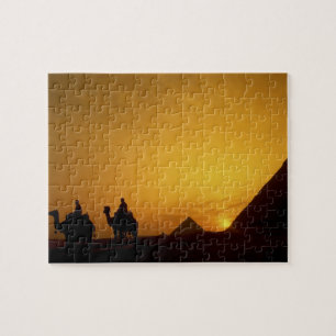 Puzzle Grandes Pirámides de Giza, Egipto al atardecer