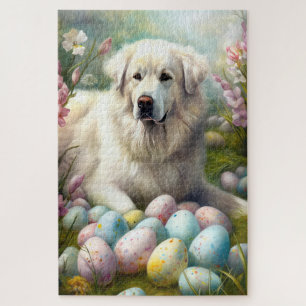 Puzzle Grandes Pirineos con Huevos de Pascua