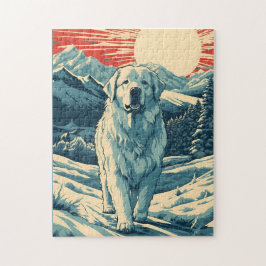 Puzzle Grandes Pirineos en estas montañas al atardecer