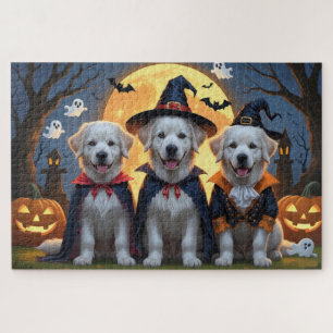 Puzzle Grandioso perro de los Pirineos Calabaza Halloween