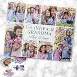 Puzzle Grandparents Photo Collage<br><div class="desc">Personalized "Grandpa & Grandma" Jigsaw Puzzle with Photo Collage. This simple and elegant jigsaw puzzle is a meaningful way to showcase cherished memories. The design features space for eight photos, arranged in a border around the edges while keeping the focus on the thoughtful text in the center. At the center,...</div>