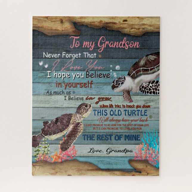 Puzzle Grandson Gift | Carta A Mi Abuelo (Vertical)
