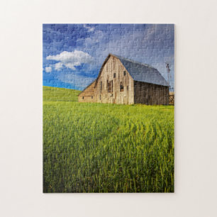 Puzzle Granero Antiguo Rodeado por Campo de Trigo de Prim