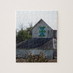 Puzzle Granero rural de Iowa con un edredón