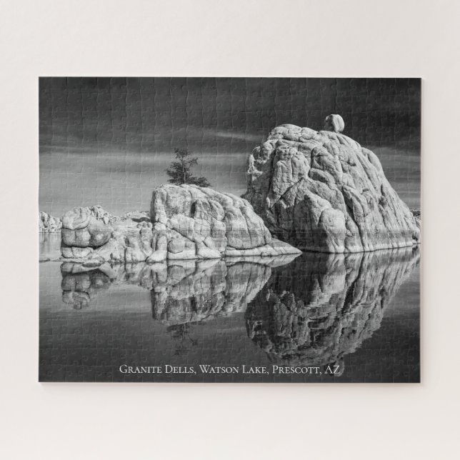 Puzzle Granito en el lago Watson en blanco y negro (Horizontal)