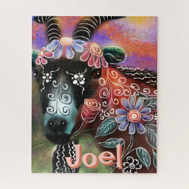 Puzzle Granja de cabra floral caprina caprina capilar cap (Vertical)