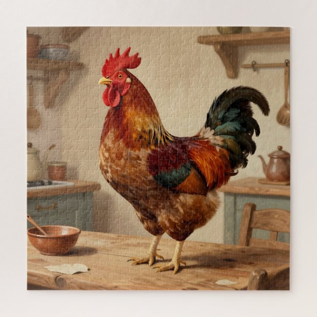 Puzzle Granja de Gallo Orgulloso Cocina Rústica (Vertical)