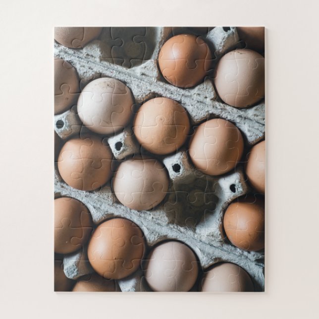 Puzzle Granja de huevos de pollo frescos en Carton (Vertical)