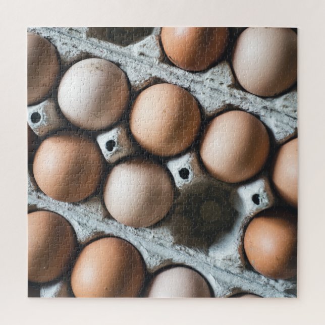 Puzzle Granja de huevos de pollo frescos en Carton (Vertical)