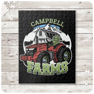 Puzzle Granja de NAME personalizado Granero Tractor Granj