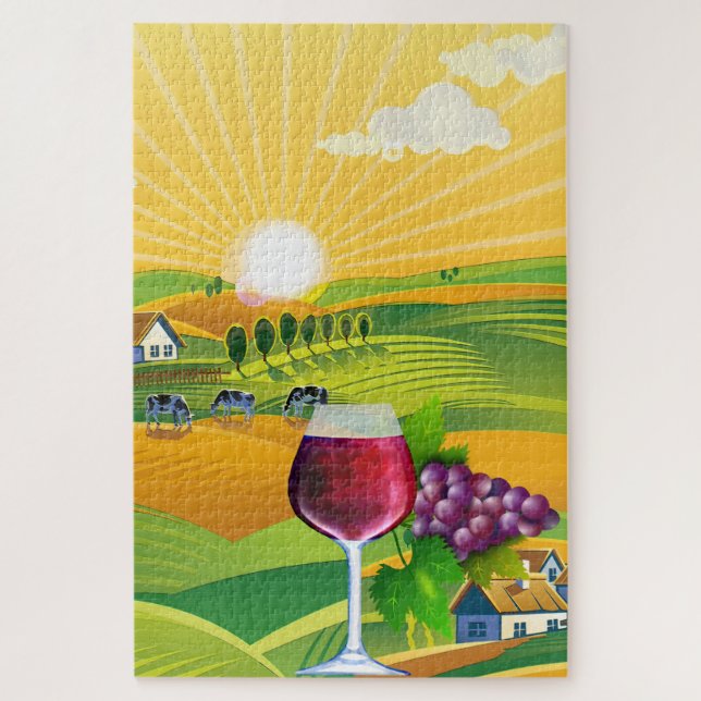 Puzzle Granja de vino campo verano sumiller amanecer (Vertical)