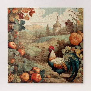 Puzzle Granja del Gallo de la Cosecha de Otoño