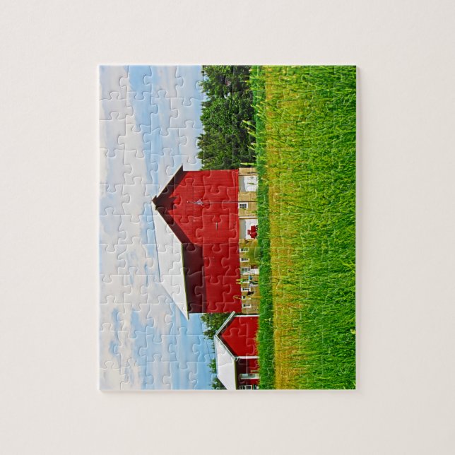 Puzzle Granja y pasto de los países rojos (Vertical)