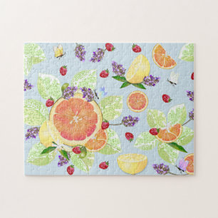 Puzzle Grapefruit Lemon Naranja Raspberry Citrus Fruit Mi