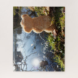 Puzzle Grappige beer die ondeugend plast. legpuzzel