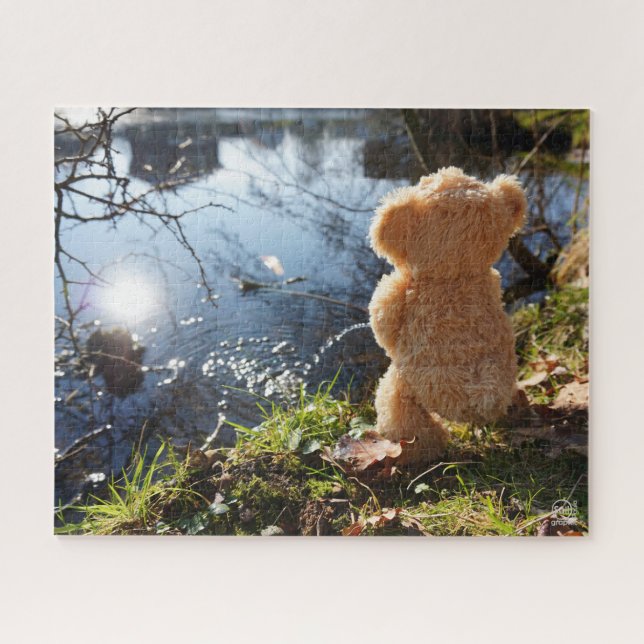 Puzzle Grappige beer die ondeugend plast. legpuzzel (Horizontal)