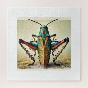 Puzzle Grasshopper dorsal view 020924IREF242 - Watercolor
