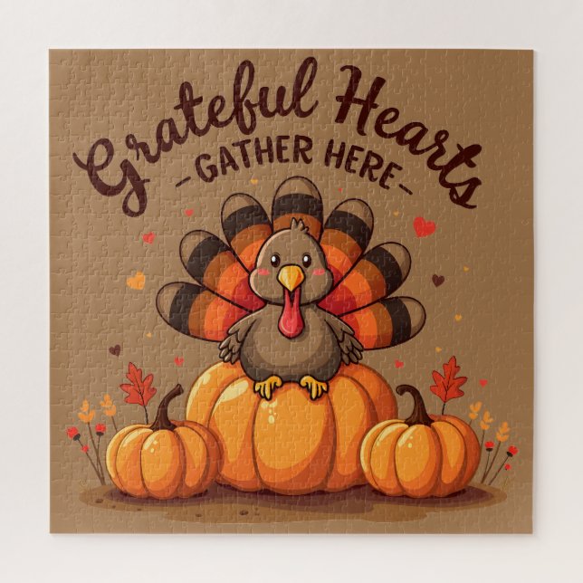 Puzzle Grateful Hearts Thanksgiving Turkey (Vertical)