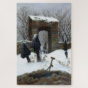 Puzzle Graveyard Under Snow - Caspar David Friedrich