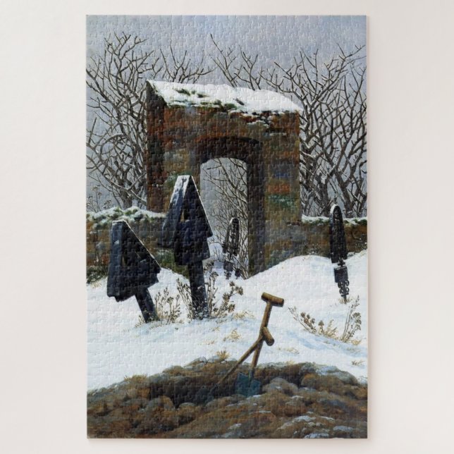Puzzle Graveyard Under Snow - Caspar David Friedrich (Vertical)