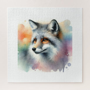 Puzzle Gray Fox in a Serene Landscape 270924AREF126 - Wat