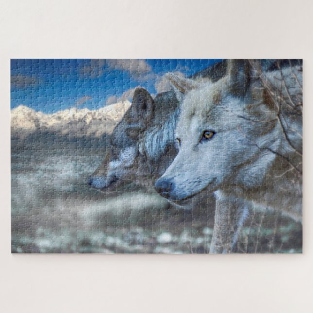 Puzzle Gray Wolf "SENTINEL WOLVES" (Horizontal)