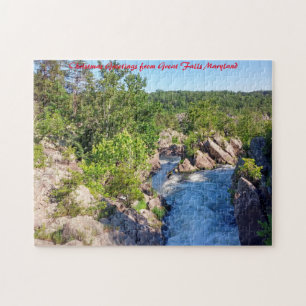 Puzzle Great Falls Maryland. Saludos de Navidad